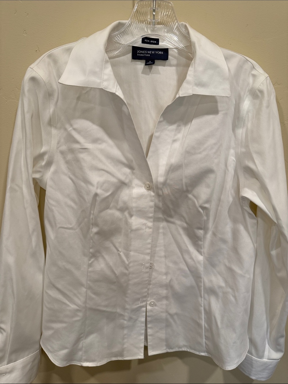 Jones New York White Tailored Button-Up Shirt